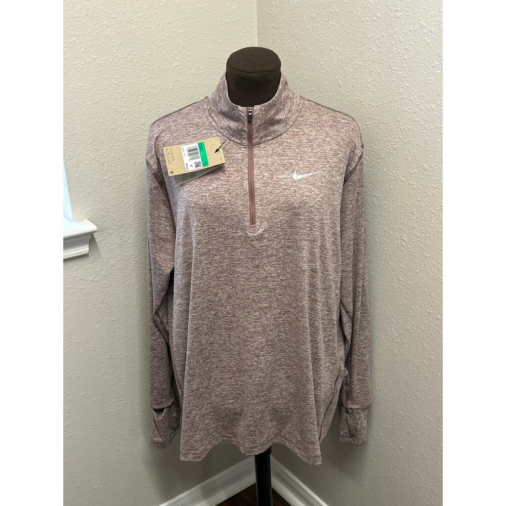 NWT Nike Running Dri-Fit Mauve 1/4 zip thumb hole Women’s XL MSRP $75